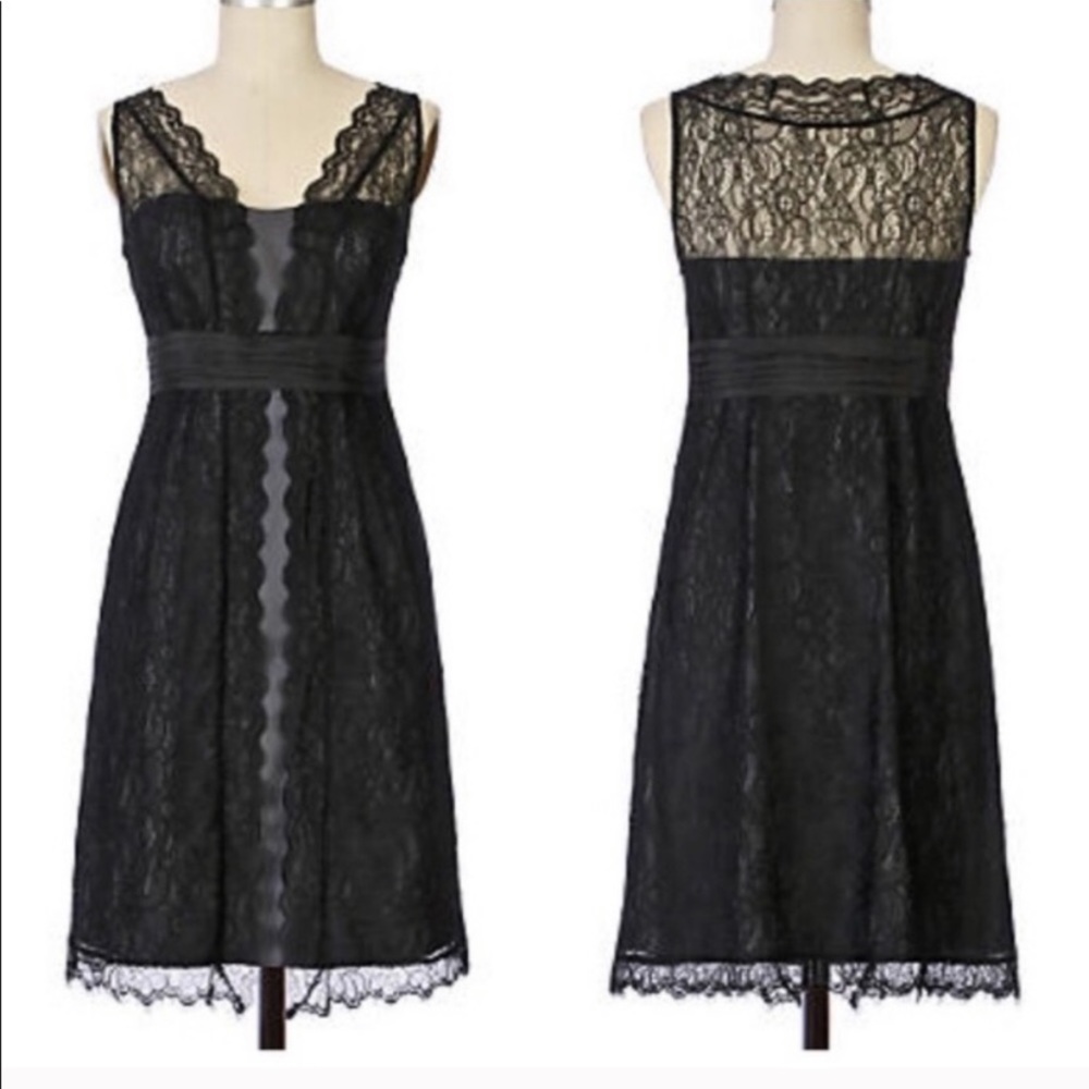 Anthropologie Black Lace Midi Dress